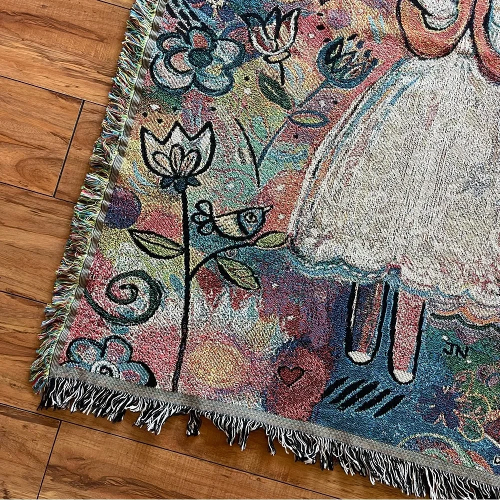 First Communion Girl Tapestry By Jen Norton Welcome to My Table Tapestry Throw